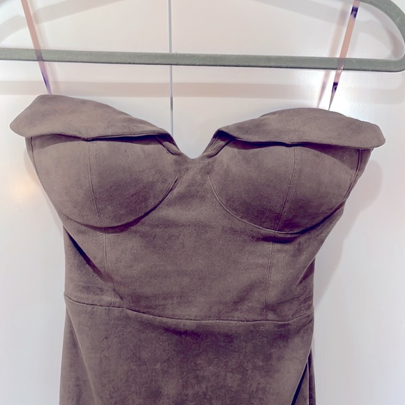 House Of CB London Pia Suedette Dress Taupe - Picture 4 of 13